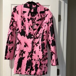AKIRA Pink and Black Long Sleeve Dress